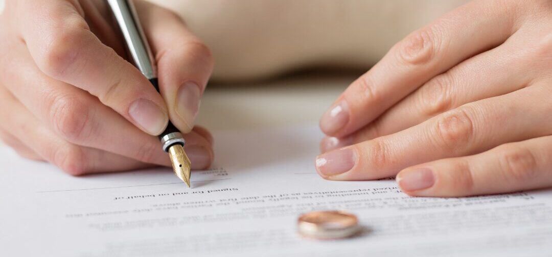 Divorce papers signing