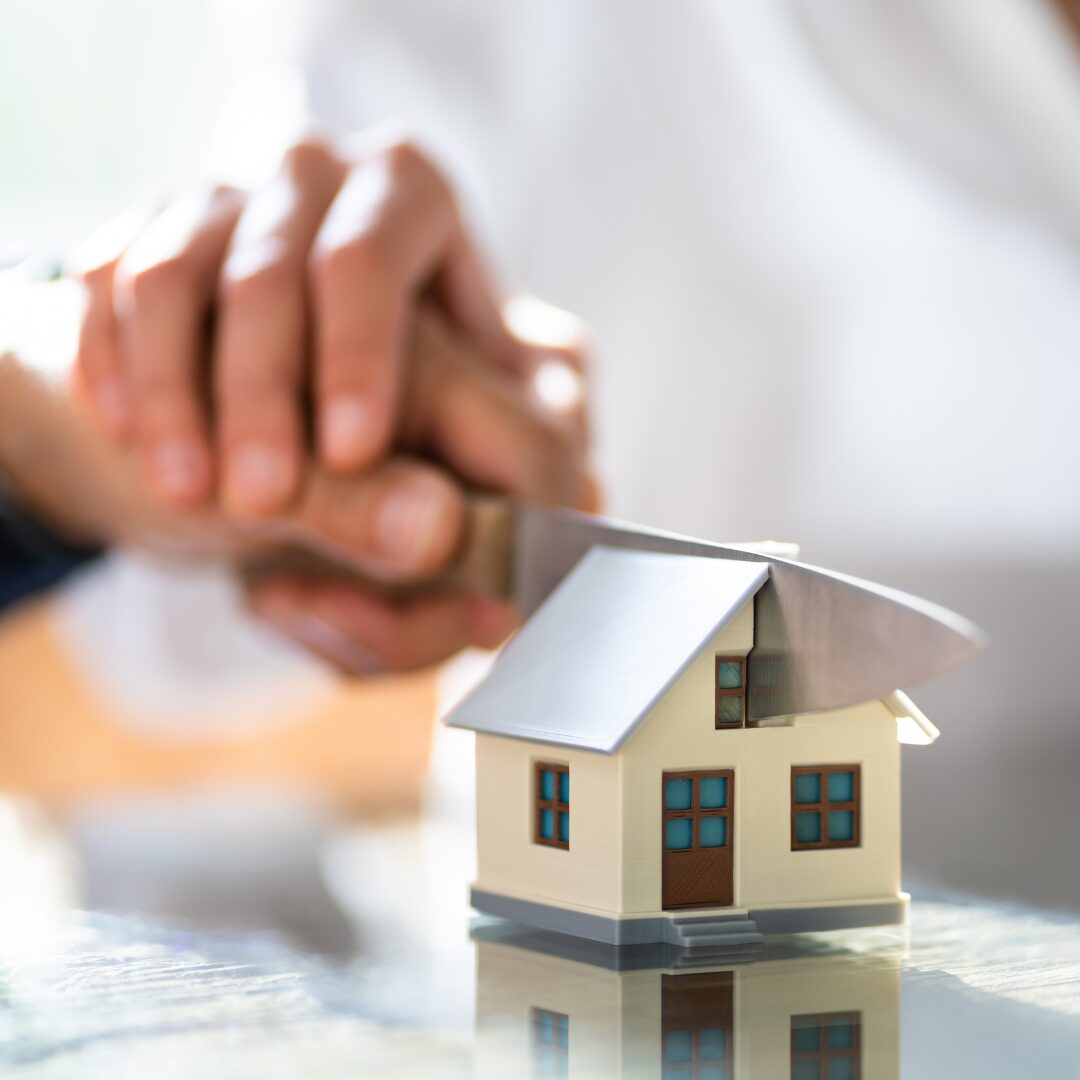 splitting community property in a divorce.